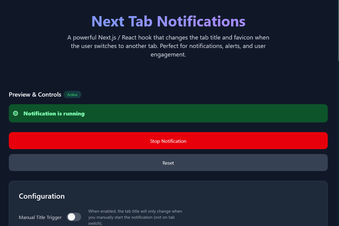 Project Next Tab Notifications